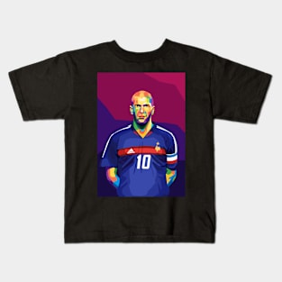 zinedine zidane wpap pop art Kids T-Shirt